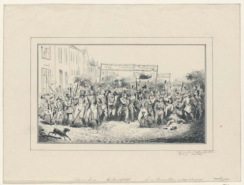 Volksdemonstratie in Den Haag, 1848, J.C. Wendel, 1848 Canvas Print