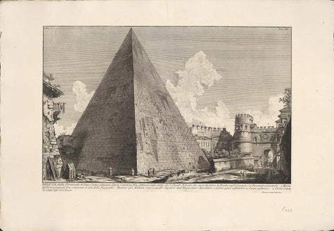 Pyramid of Cestius in Rome, Giovanni Battista Piranesi, c. 1756 - c. 1757 Canvas Print