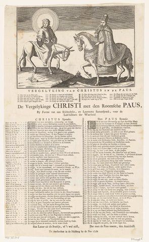 Christ on the donkey, the pope on horseback, anonymous, 1758 Canvas Print