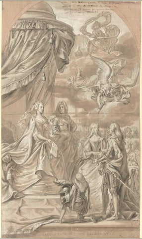 Allegory on the marriage of Archduchess Maria Anna of Austria and Charles Alexander of Lorraine, 1744, anonymous, 1744 Canvas Print