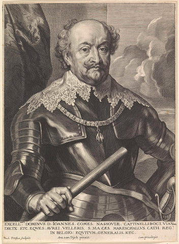 Portrait of John VIII, Count of Nassau-Siegen, Paulus Pontius, 1616-1657 Canvas Print