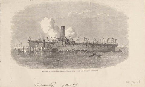 Steamship William III, after the fire of 1871, anonymous, 1871 Canvas Print