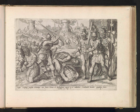 Death of Timothy, Chereas and Apollofanes, Johannes Wierix, 1585 Canvas Print