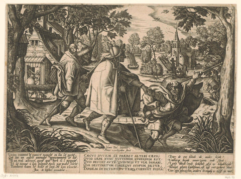 Parable of the two blind, Pieter van der Heyden, 1561 Canvas Print