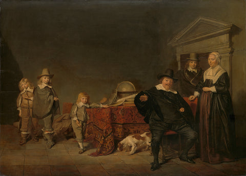 Family Group, Pieter Codde, 1642 Canvas Print