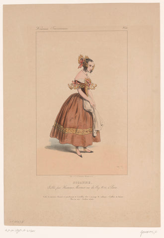 Woman in party dress, Paul Gavarni, 1814 - 1866 Canvas Print