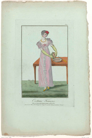 Costume Français, then Nouveau Costume Parisien 1799-1810, No. 132 : Robe and Coeur (...), anonymous, 1799 - 1810 Canvas Print