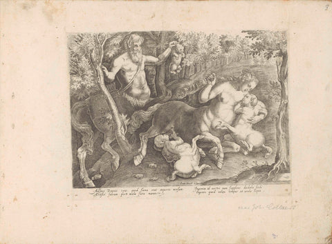 Centaur family, anonymous, 1624 - before 1648 Canvas Print