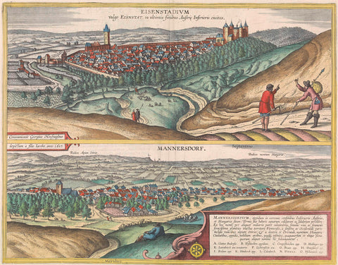 Views of Eisenstad and Mannersdorf, Jacob Hoefnagel, Joris Hoefnagel, 1617 Canvas Print