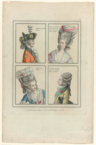 Gallerie des Modes et Costumes Français 1777-1778, D 23: Coëffure d'un Soldat recruteur (...), anonymous, 1777 - 1778 Canvas Print