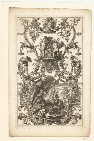 Paneel met het element vuur, Daniël Marot (I), 1712 Canvas Print