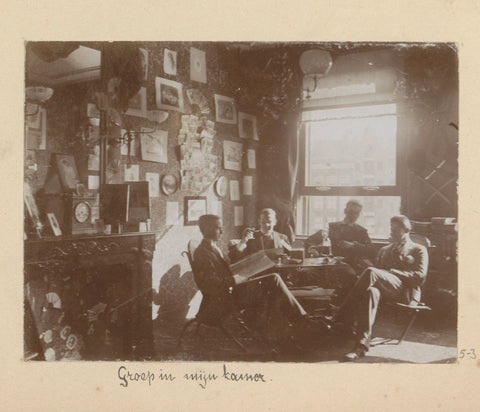 Group in de kamer van Hedrik Herman van den Berg, Hendrik Herman van den Berg, in or after 1890 - in or before 1894 Canvas Print