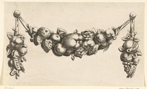 Festoon with a Bell Pepper in the Center, Francoys Dancx, c. 1654 - before 1677 Canvas Print