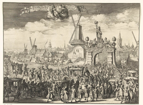 Arrival of William III at the Westeinderbrug, 1691, Romeyn de Hooghe, 1691 Canvas Print