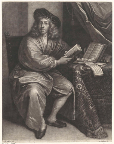 Portret van een man, mogelijk Jacob de Rijck, Wallerant Vaillant, 1658 - 1677 Canvas Print