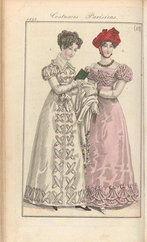 Journal des Dames et des Modes, editie Frankfurt 2 Juin 1822, Costumes Parisiens (23), anonymous, 1822 Canvas Print