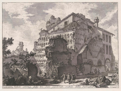 Tomb of family of emperor Augustus, Giovanni Battista Piranesi, c. 1756 - c. 1757 Canvas Print