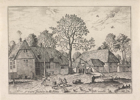 Farms with well, Johannes or Lucas van Doetechum, 1610 - before 1676 Canvas Print