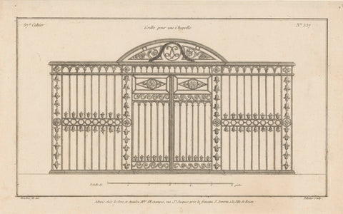 Fence with floral motifs, Jean Pelletier, 1772 - 1779 Canvas Print