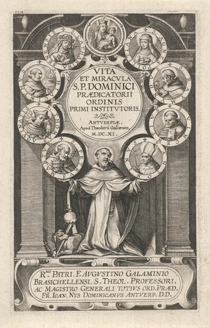 Saint Dominic with other saints, Theodoor Galle, 1611 Canvas Print