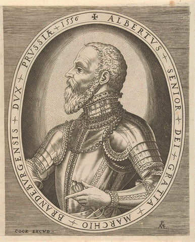 Portrait of Albrecht Friedrich, market count of Brandenburg, Pieter van der Heyden, 1556 Canvas Print