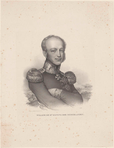 Portrait of William II, King of the Netherlands, Monogrammist AM (19th century), 1840 - 1927 Canvas Print