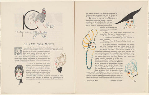 Gazette du Bon Ton, 1914 - No. 7, p. 248: Le Jeu des Mots, E. Ayres, 1914 Canvas Print