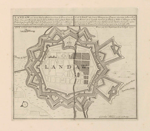 Map of Landau, Abraham Allard, 1702 - 1733 Canvas Print