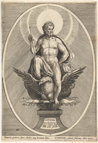 Jupiter, Jan Collaert (II), after 1585 - 1628 Canvas Print