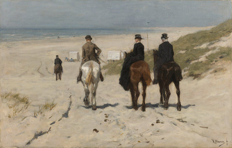 Morning Ride along the Beach, Anton Mauve, 1876 Canvas Print