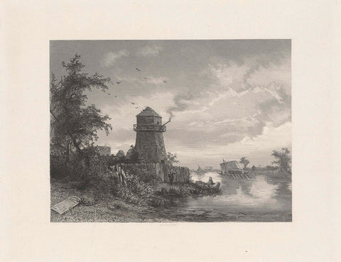 Toll tower in Utrecht, Roman times, Willem Steelink (I), 1865 - 1870 Canvas Print