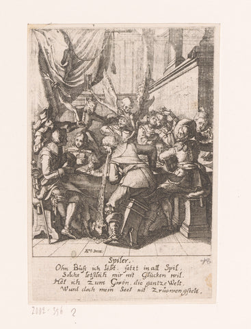 Kaartspelers en de Dood, Rudolph Meyer, 1650 Canvas Print