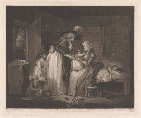 Mother visits her child, William Ward, 1788 Canvas Print