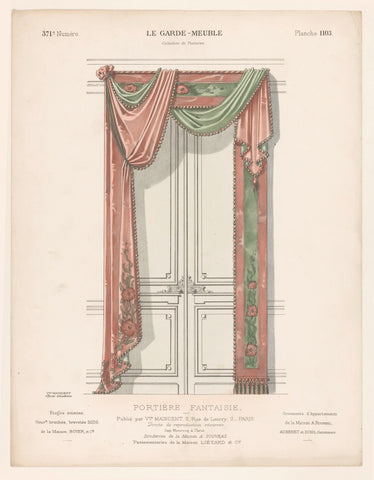 Door with curtains, widow Eugène Maincent, c. 1895 - c. 1910 Canvas Print