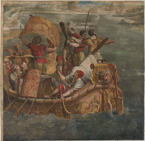 Landing of Scipio Africanus at Carthage, Michiel Coxie (I) (attributed to), c. 1555 Canvas Print