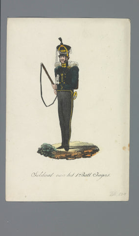 Soldier of the 1 Batt. Jagers, Albertus Verhoesen (attributed to), 1835 - 1850 Canvas Print