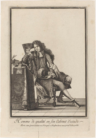 Homme de qualité en son Cabinet d'estude, anonymous, 1688 Canvas Print