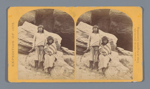 Portrait of a Navajoman and his mother, Timothy H. O'Sullivan, 1873 Canvas Print