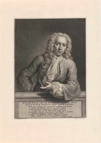 Portrait of Johannes Burman, Jacob Houbraken, 1736 Canvas Print