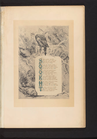 Reproduction of a print of birds in a snowstorm, with the poem Janvier by François Coppée, by Hector Giacomelli, Paul Dalloz, c. 1871 - in or before 1876 Canvas Print