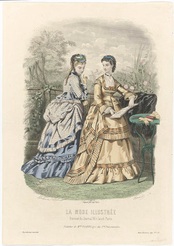 La Mode Illustrée, 1870, No. 23: Toilettes de Mme Fladry (...), Huard, 1870 Canvas Print