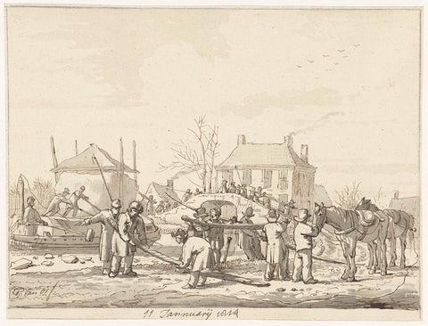 Karnemelksloot at Naarden, 11 January 1814, Pieter Gerardus van Os, 1814 Canvas Print