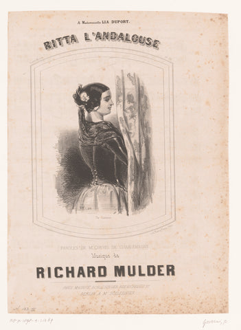 Title print for: Ritta l'Andalouse by Richard Mulder, Paul Gavarni, 1844 Canvas Print