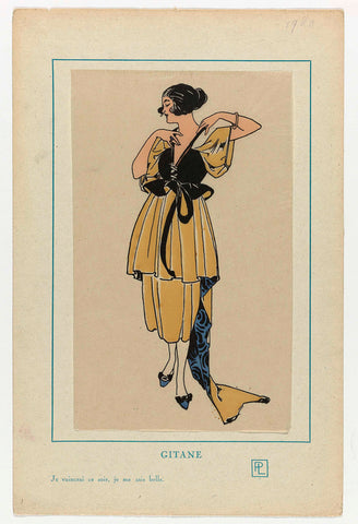 Très Parisien, 1921, ca. : GITANE / Je vaincrai ce soir,.., anonymous, 1920 Canvas Print