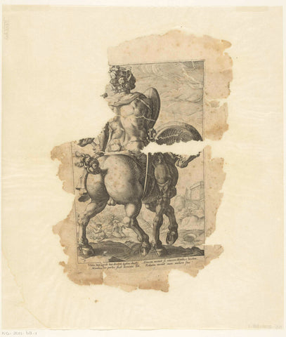 Titus Manlius on horseback, anonymous, 1586 - 1596 Canvas Print