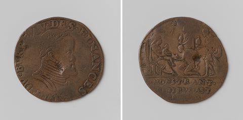 Philip II, King of Spain, Arithmetic Medal of the Council of Finance, anonymous, 1562 - 1563 Canvas Print