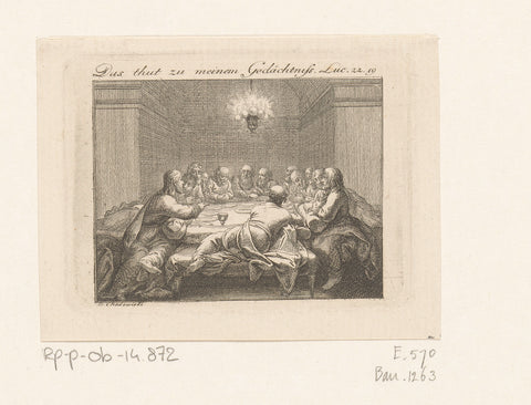 Last Supper, Daniel Nikolaus Chodowiecki, 1786 Canvas Print