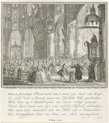 Baptism of Prince William George Frederick, 1774, Simon Fokke, 1774 Canvas Print