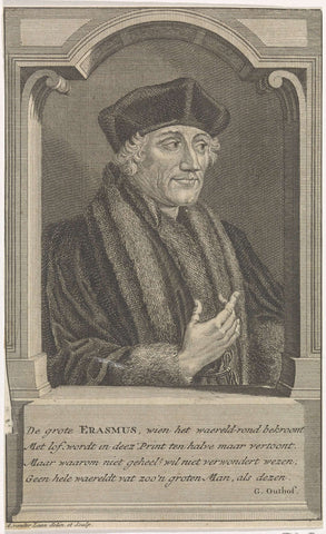 Portret van Desiderius Erasmus, Adolf van der Laan (attributed to workshop of), 1694 - 1755 Canvas Print