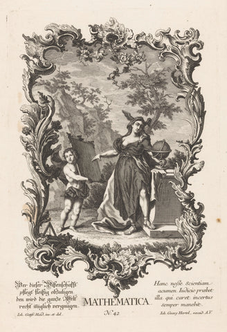 Allegory of mathematics, anonymous, 1745 Canvas Print